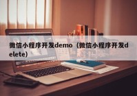 微信小程序开发demo（微信小程序开发delete）