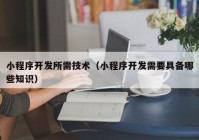 小程序开发所需技术（小程序开发需要具备哪些知识）