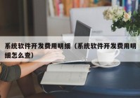 系统软件开发费用明细（系统软件开发费用明细怎么查）