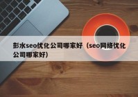 彭水seo优化公司哪家好（seo网络优化公司哪家好）