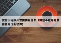 微信小程序开发需要用什么（微信小程序开发需要用什么软件）