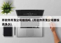 开软件开发公司赚钱吗（开软件开发公司要投资多少）