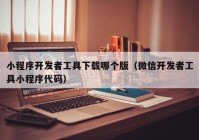 小程序开发者工具下载哪个版（微信开发者工具小程序代码）