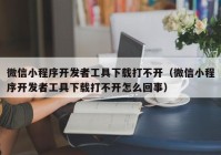 微信小程序开发者工具下载打不开（微信小程序开发者工具下载打不开怎么回事）