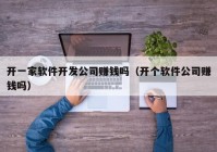 开一家软件开发公司赚钱吗（开个软件公司赚钱吗）