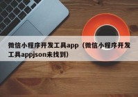 微信小程序开发工具app（微信小程序开发工具appjson未找到）