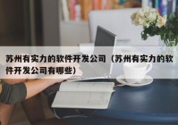 苏州有实力的软件开发公司（苏州有实力的软件开发公司有哪些）