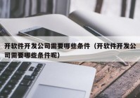 开软件开发公司需要哪些条件（开软件开发公司需要哪些条件呢）