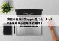 微信小程序开发appid是什么（AppID不是开发小程序所必需的 ）