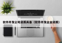 软件开发公司资质具备（软件开发企业资质）