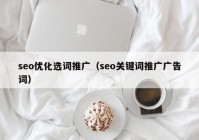 seo优化选词推广（seo关键词推广广告词）