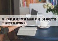 学计算机软件开发就业前景如何（计算机软件工程就业前景如何）