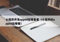 小程序开发appid在哪里看（小程序的appid在哪看）