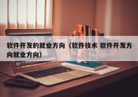 软件开发的就业方向（软件技术 软件开发方向就业方向）