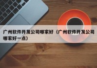 广州软件开发公司哪家好（广州软件开发公司哪家好一点）