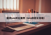 提供seo优化案例（seo的优化流程）