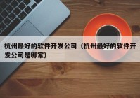 杭州最好的软件开发公司（杭州最好的软件开发公司是哪家）