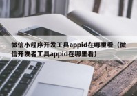 微信小程序开发工具appid在哪里看（微信开发者工具appid在哪里看）